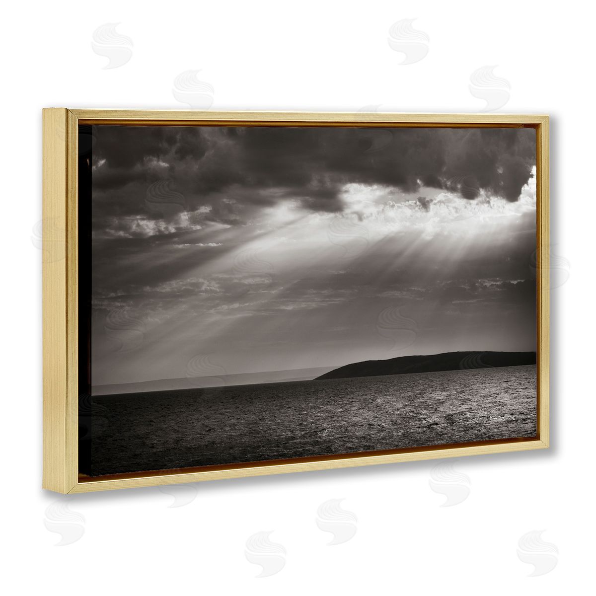 Alan Majchrowicz Portugal Sea Cove Gold Floating Frame Canvas Wall Art Print