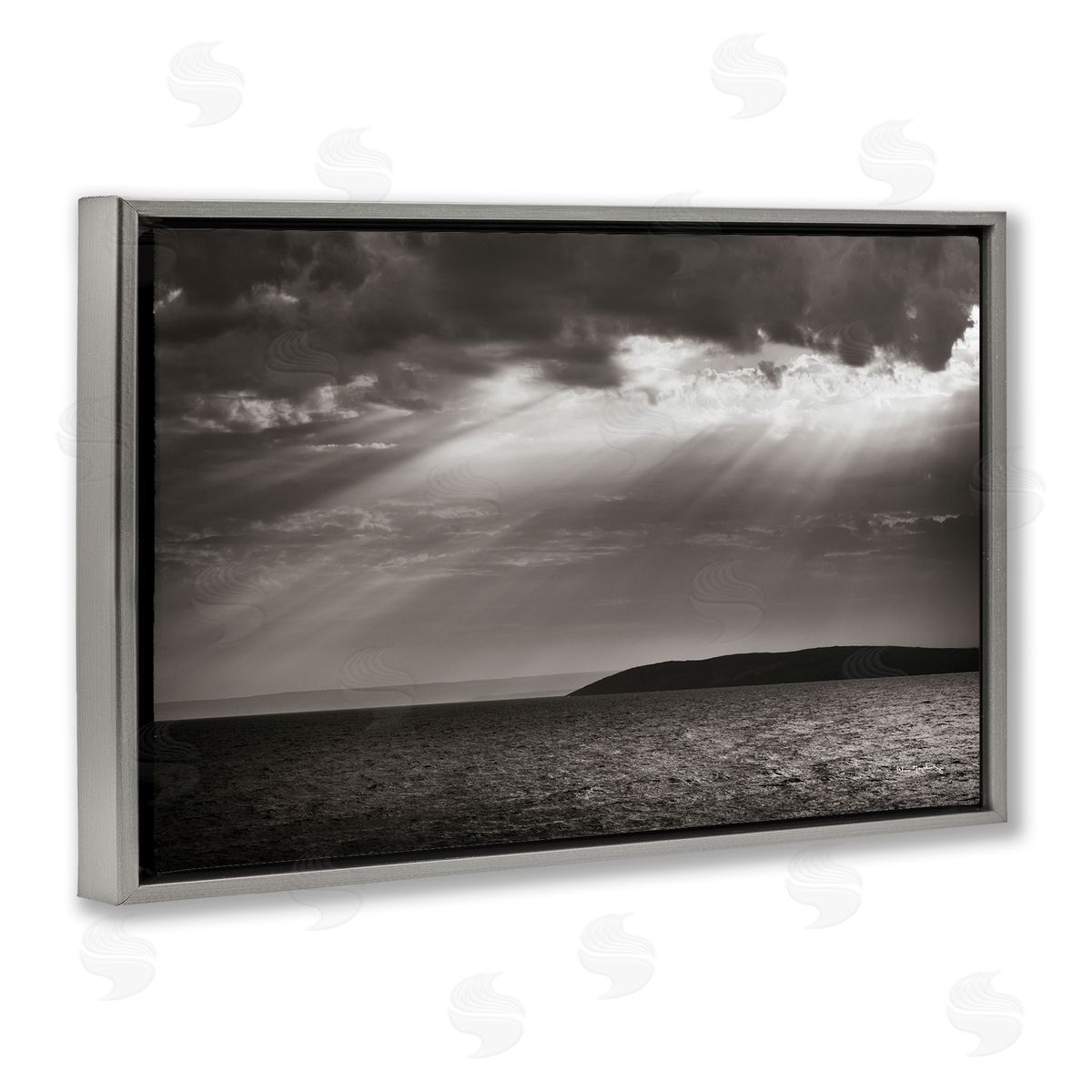 Alan Majchrowicz Portugal Sea Cove Gray Floating Frame Canvas Wall Art Print
