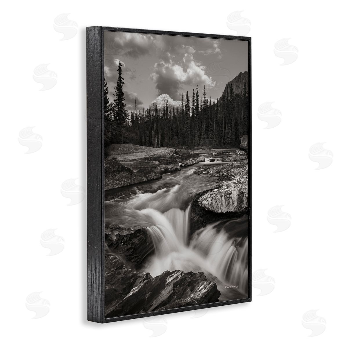 Rocky Splashing River Black Frame Print Wall Art, Home Decor by Alan Majchrowicz