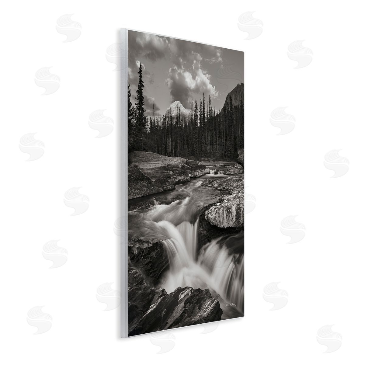 Rocky Splashing River Wood Plaque Wall Art, Home Decor by Alan Majchrowicz