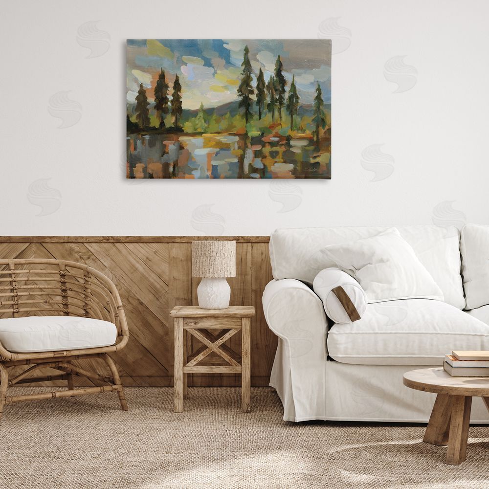 Silvia Vassileva High Mountain Lake Canvas Wall Art Print in Room