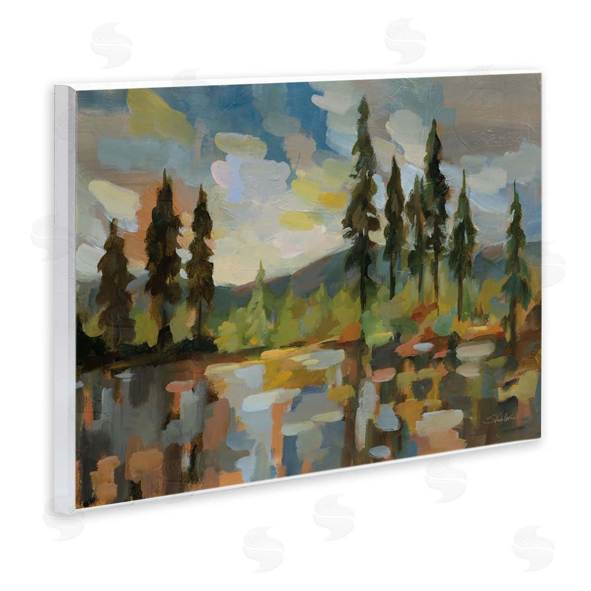Silvia Vassileva High Mountain Lake Wooden Wall Plaque Art Print