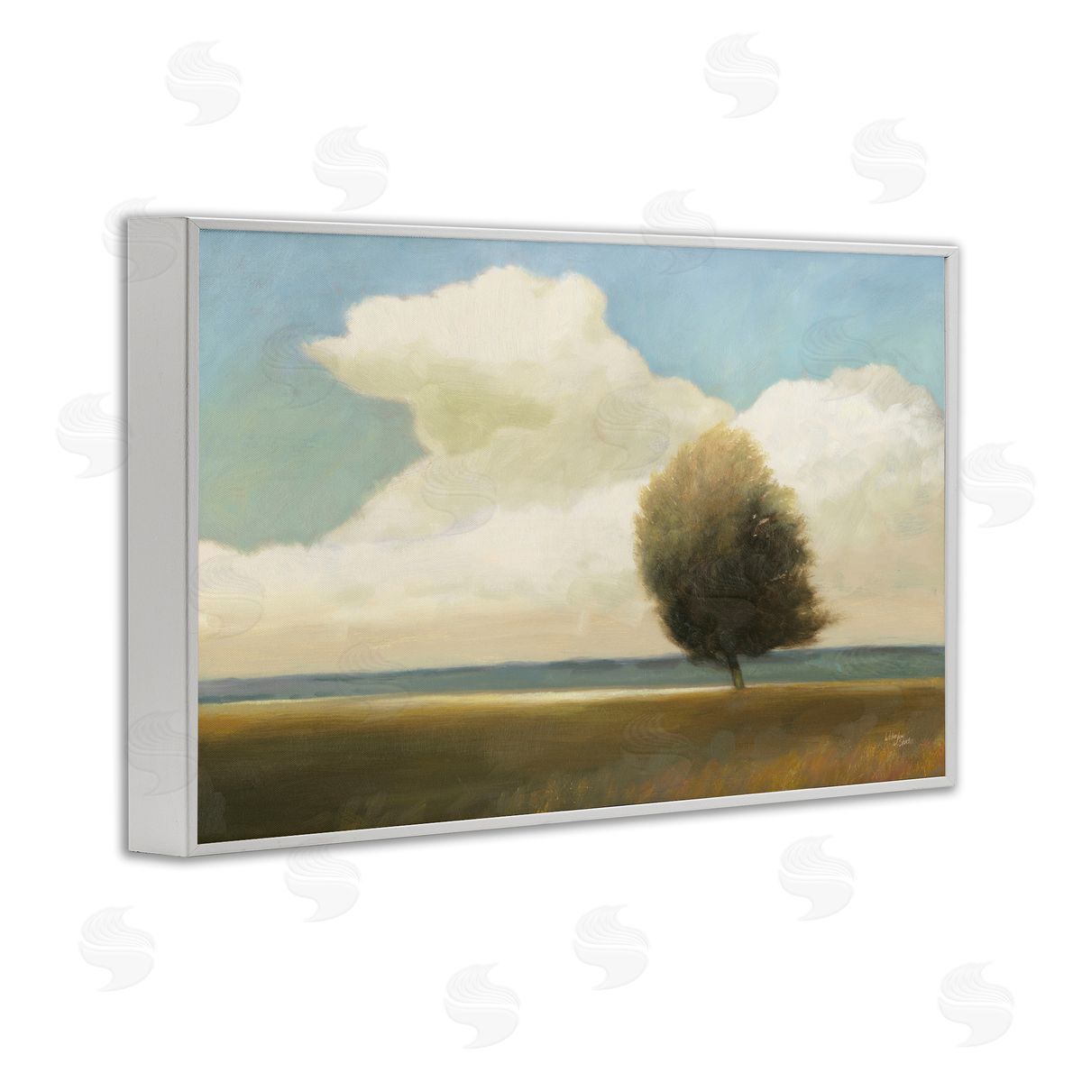 Wellington Studio Windblown Tree Landscape White Framed Giclee Wall Art Print