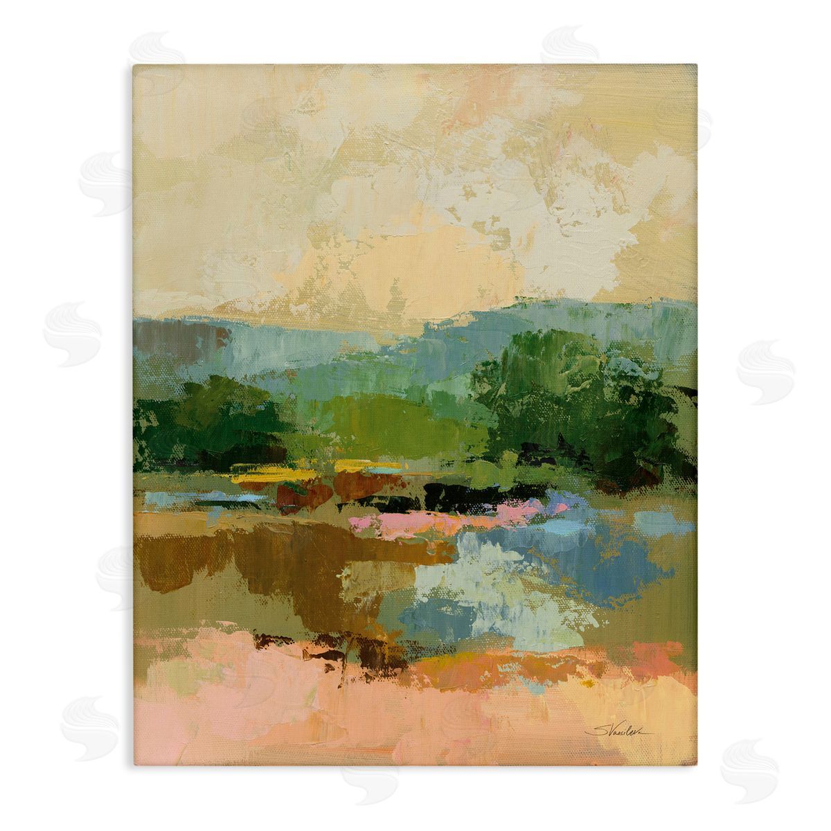 Across The River View Canvas Wall Art, Home Decor by Silvia Vassileva