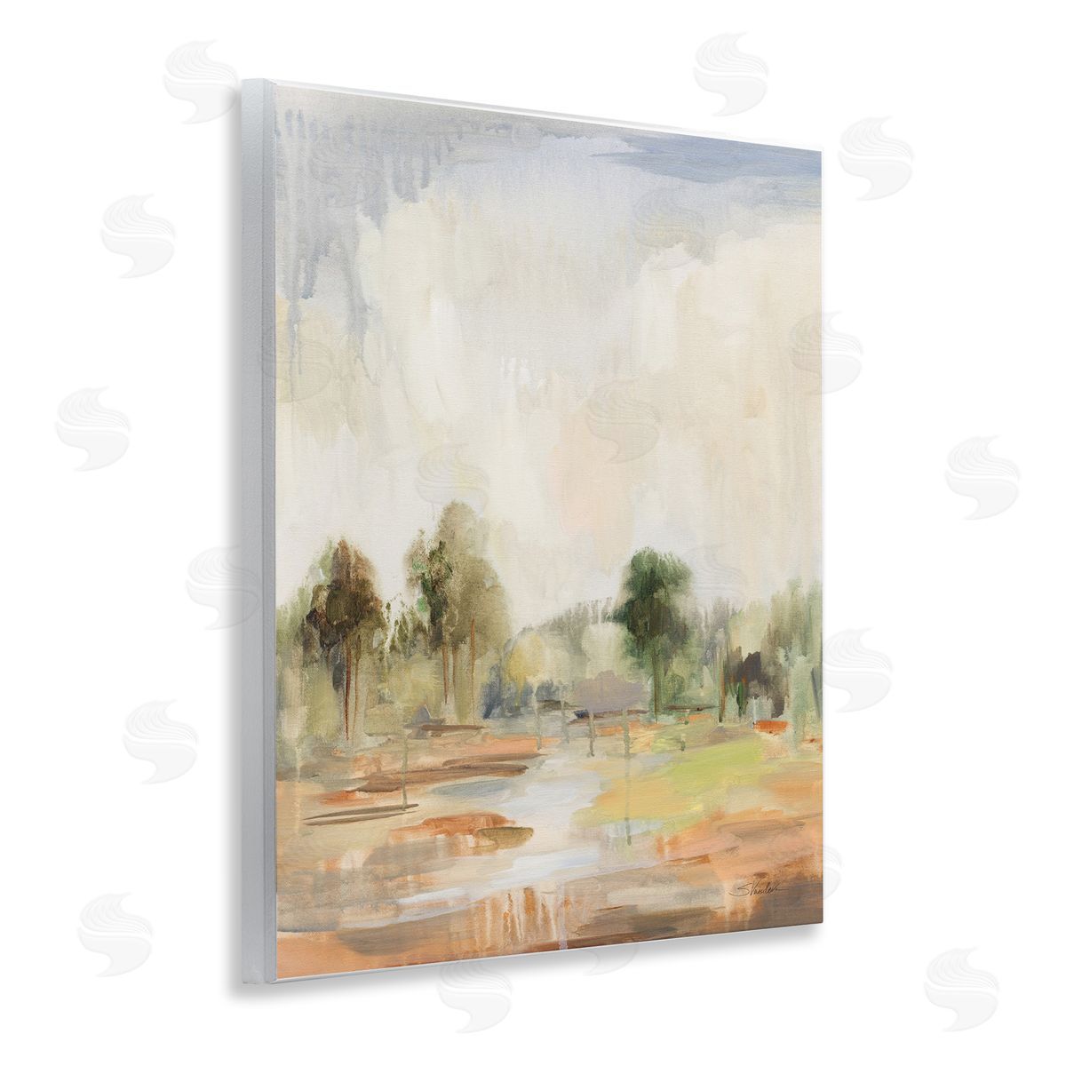 Summer Rain Landscape Wood Plaque Wall Art, Home Decor by Silvia Vassileva