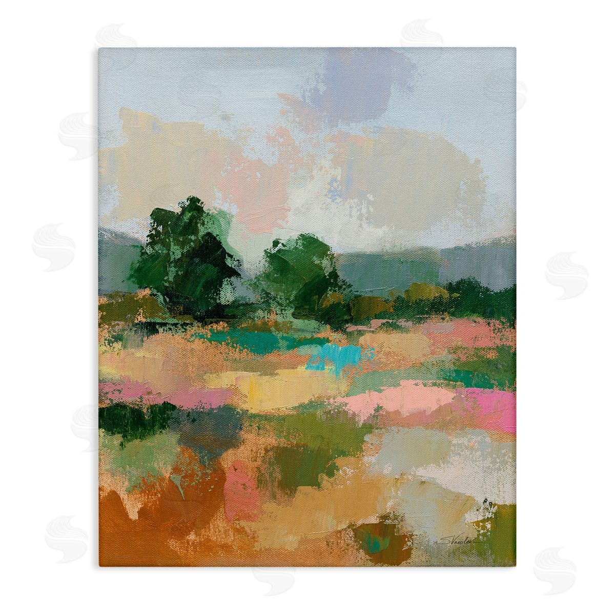 Abstract Spring Landscape Canvas Wall Art, Home Decor by Silvia Vassileva
