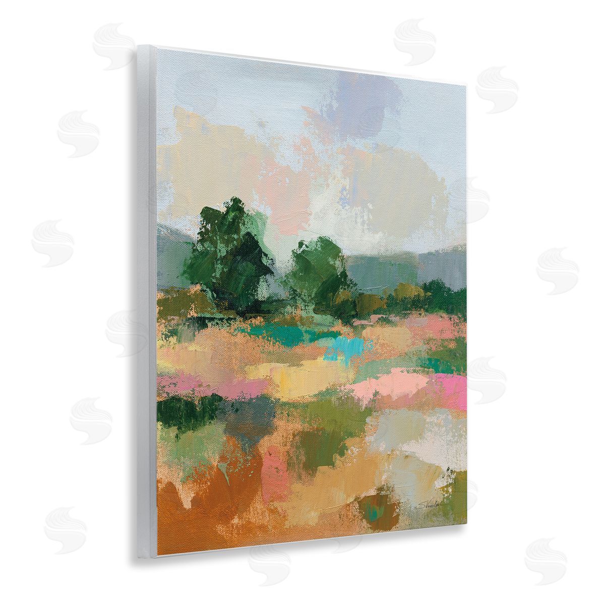 Abstract Spring Landscape Wood Plaque Wall Art, Home Decor by Silvia Vassileva