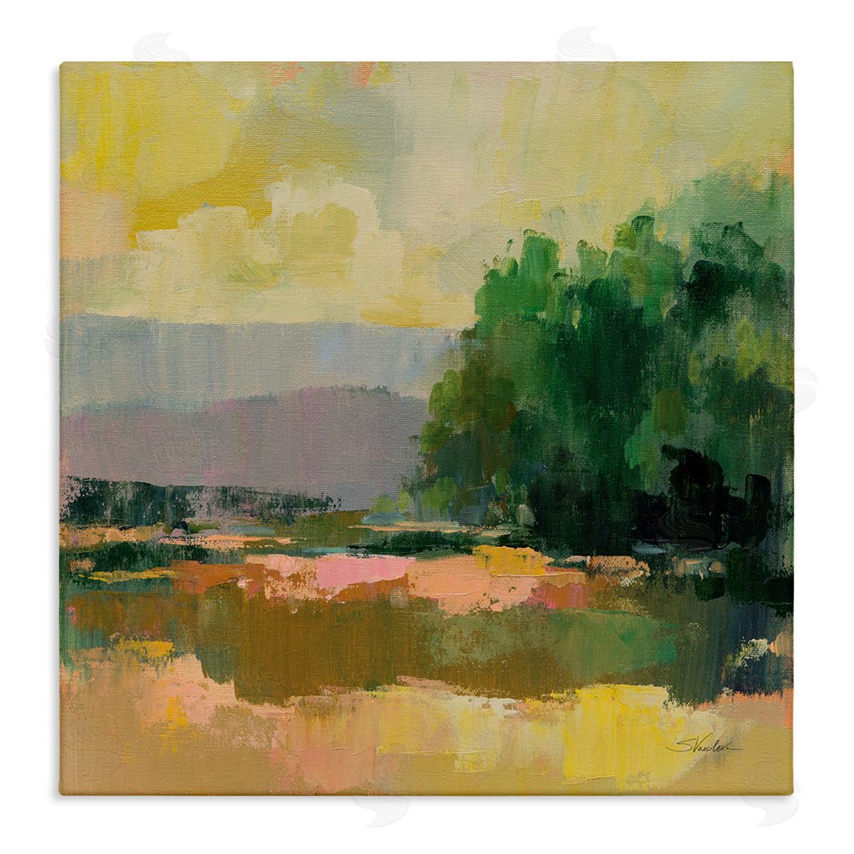 Silvia Vassileva Abstract Willow Tree Canvas Wall Art Print