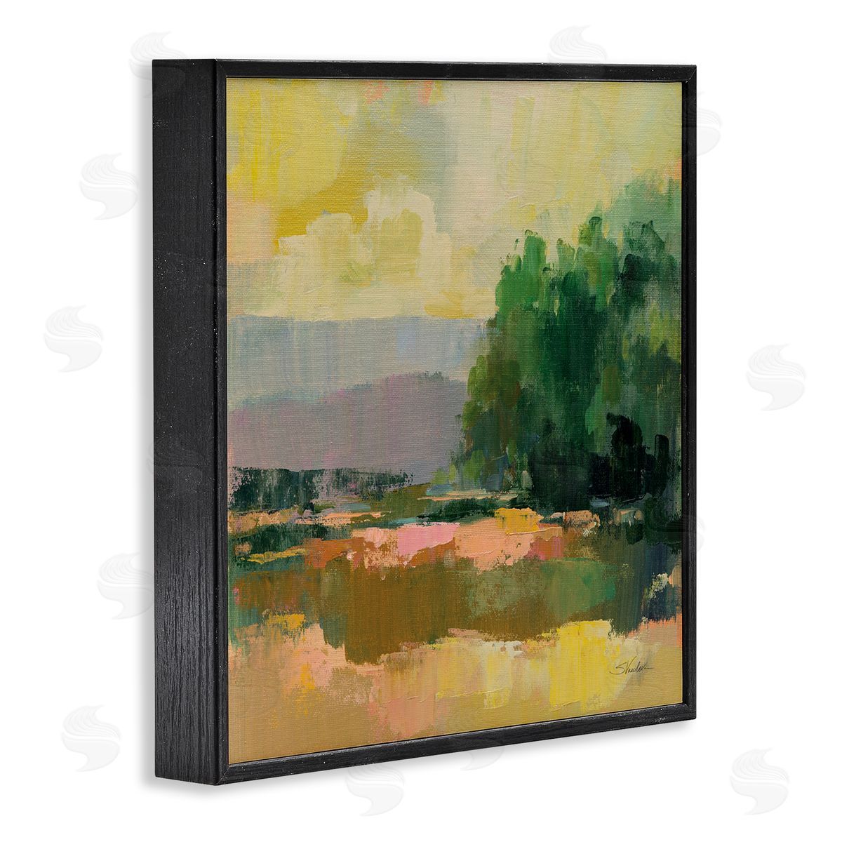 Silvia Vassileva Abstract Willow Tree Black Framed Giclee Wall Art Print