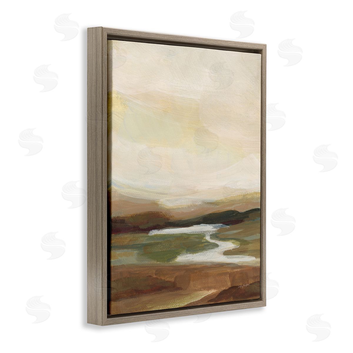 Haley Knighten Chestnut Springs River Brown Floating Frame Canvas Wall Art Print