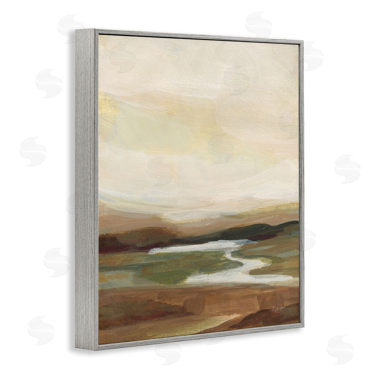 Haley Knighten Chestnut Springs River Gray Framed Giclee Wall Art Print