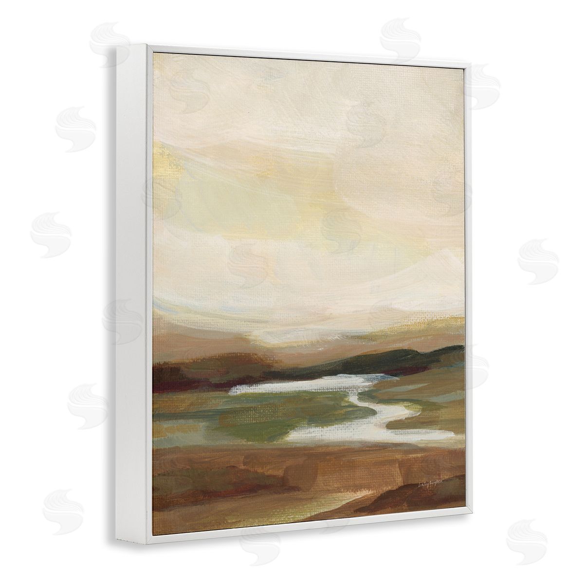 Haley Knighten Chestnut Springs River White Framed Giclee Wall Art Print