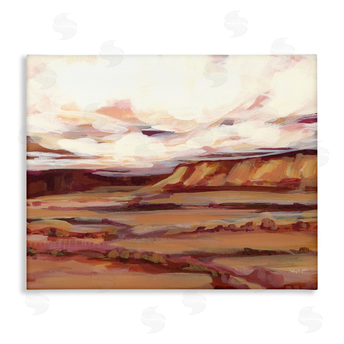 Mauve Mesa Landscape Canvas Wall Art, Home Decor by Haley Knighten