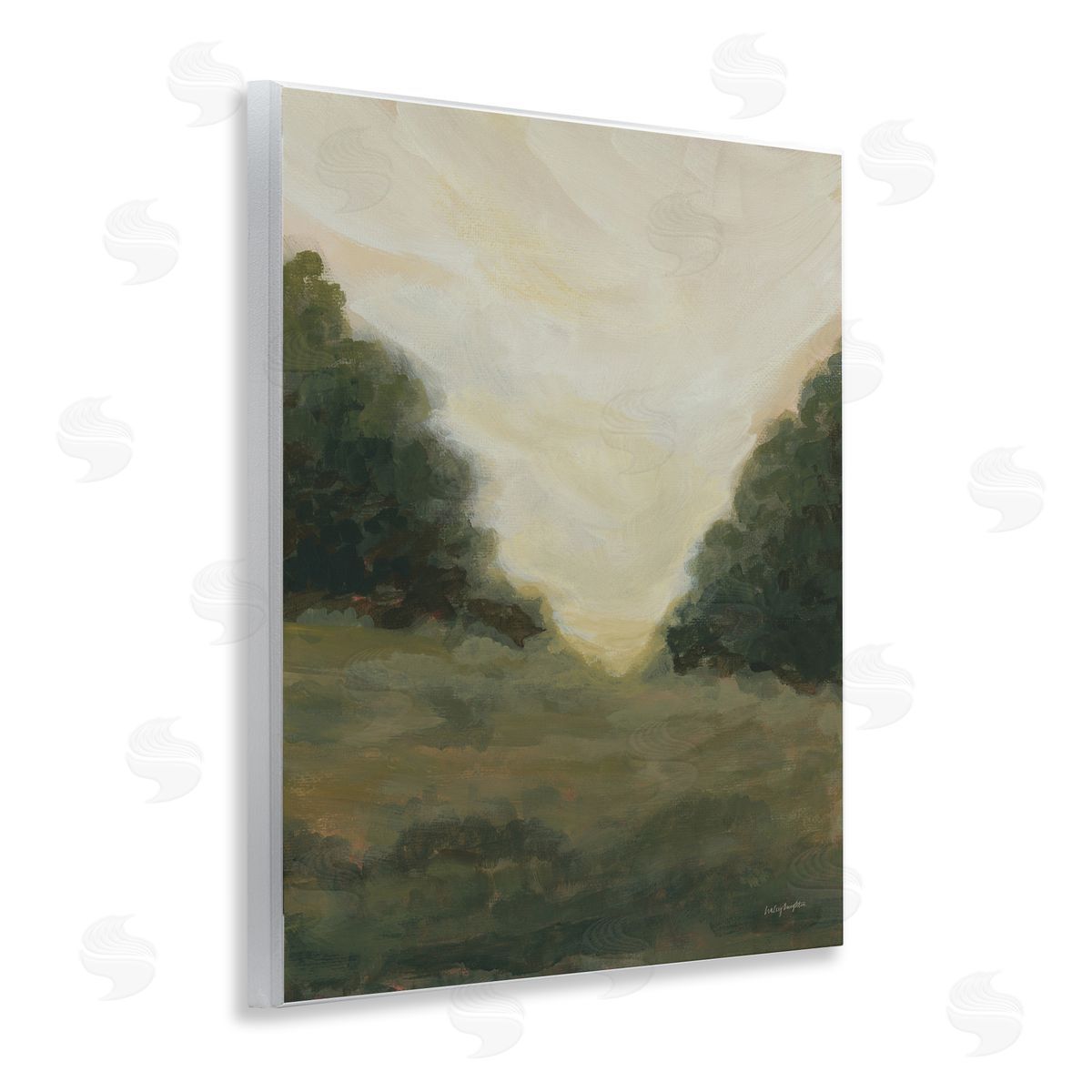 Serene Green Field View Wood Plaque Wall Art, Home Decor by Haley Knighten