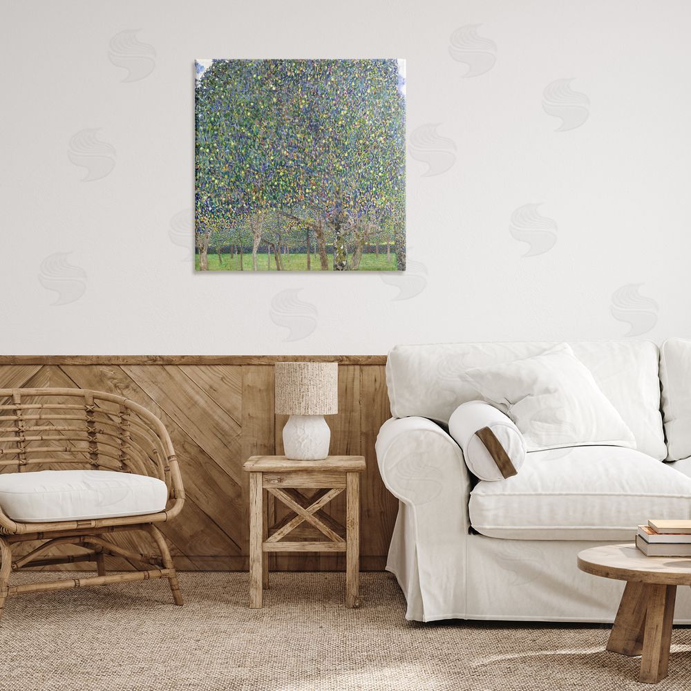 Gustav Klimt Abstract Mosaic Trees Canvas Wall Art Print in Room