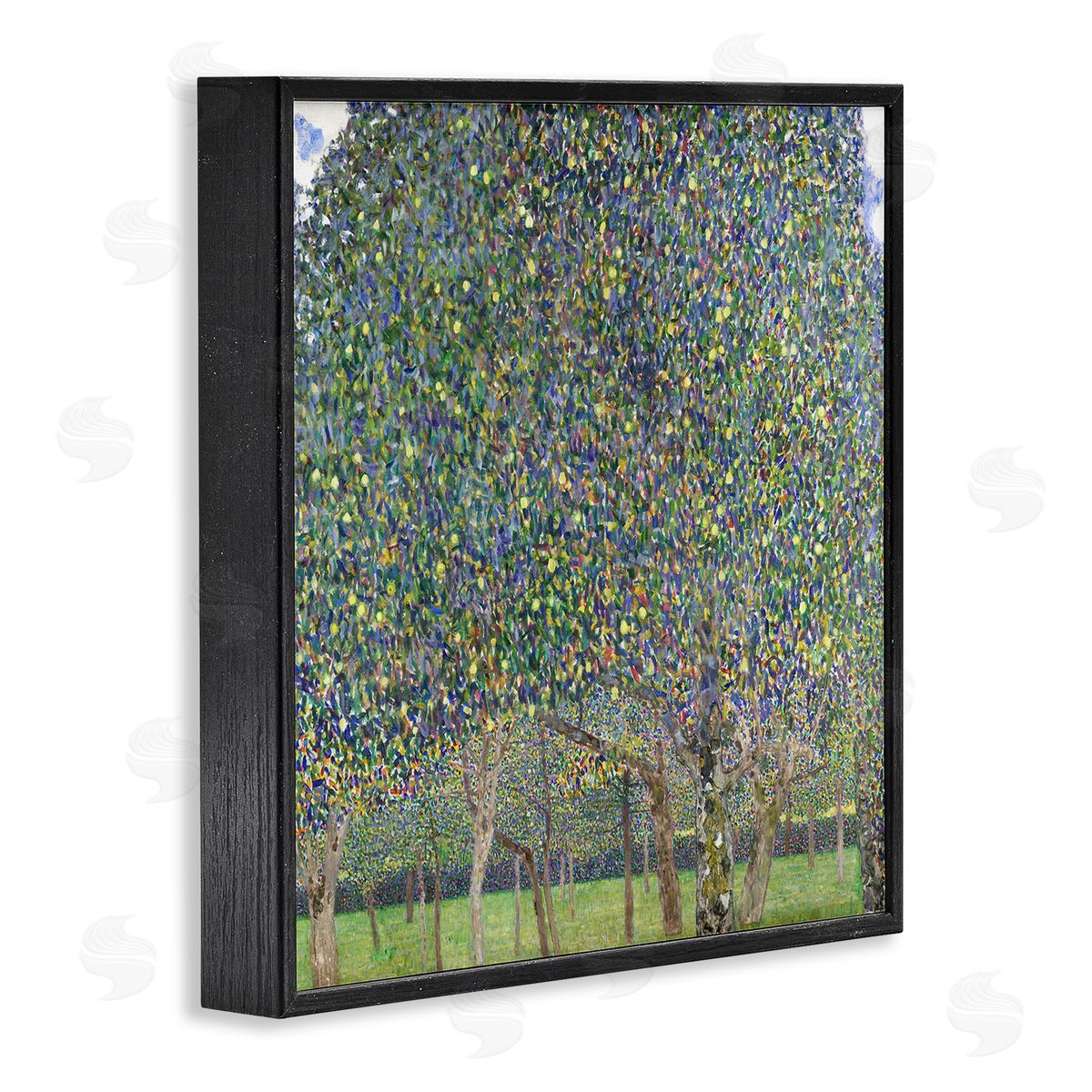 Gustav Klimt Abstract Mosaic Trees Black Framed Giclee Wall Art Print