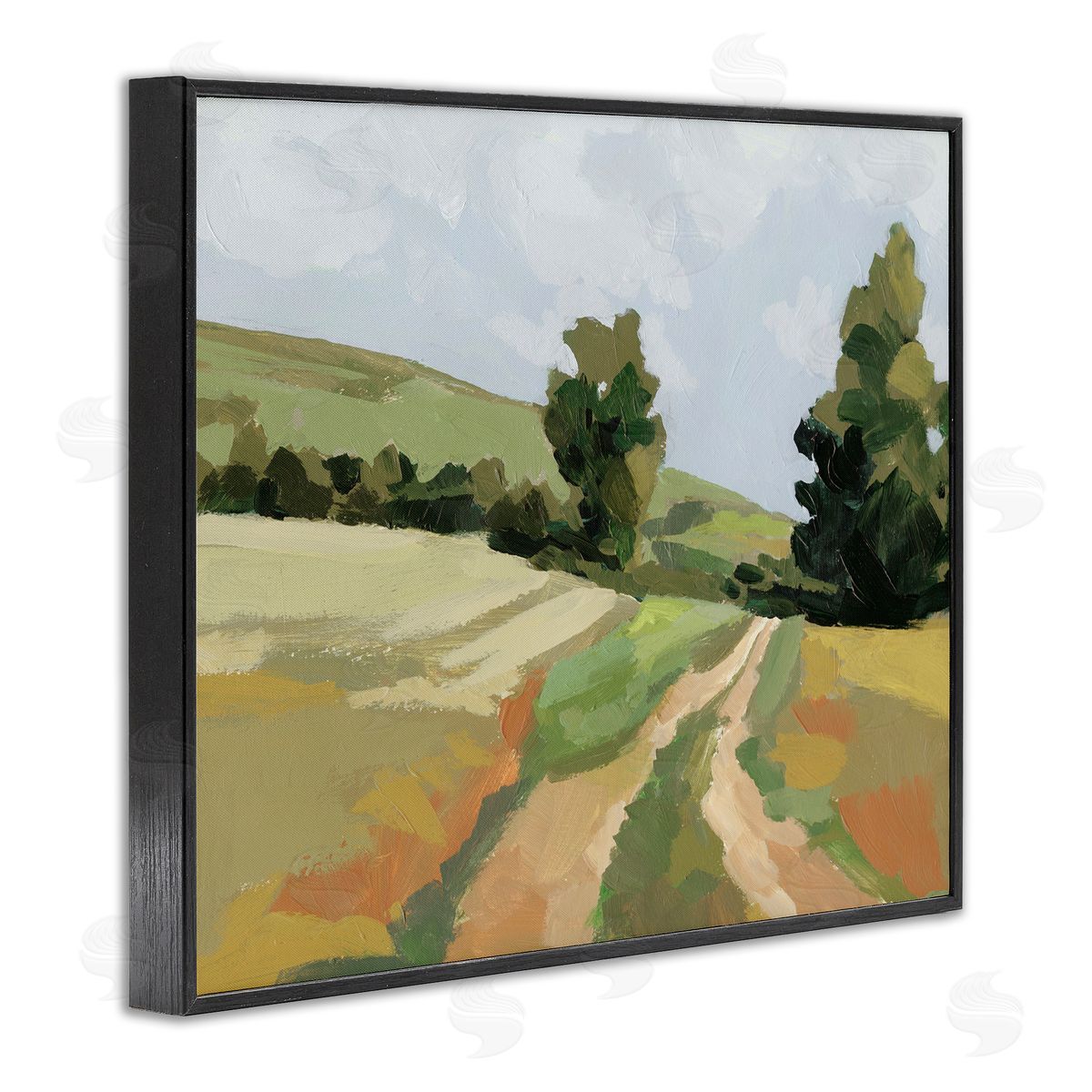 Vast Country Path Black Frame Print Wall Art, Home Decor by Victoria Barnes