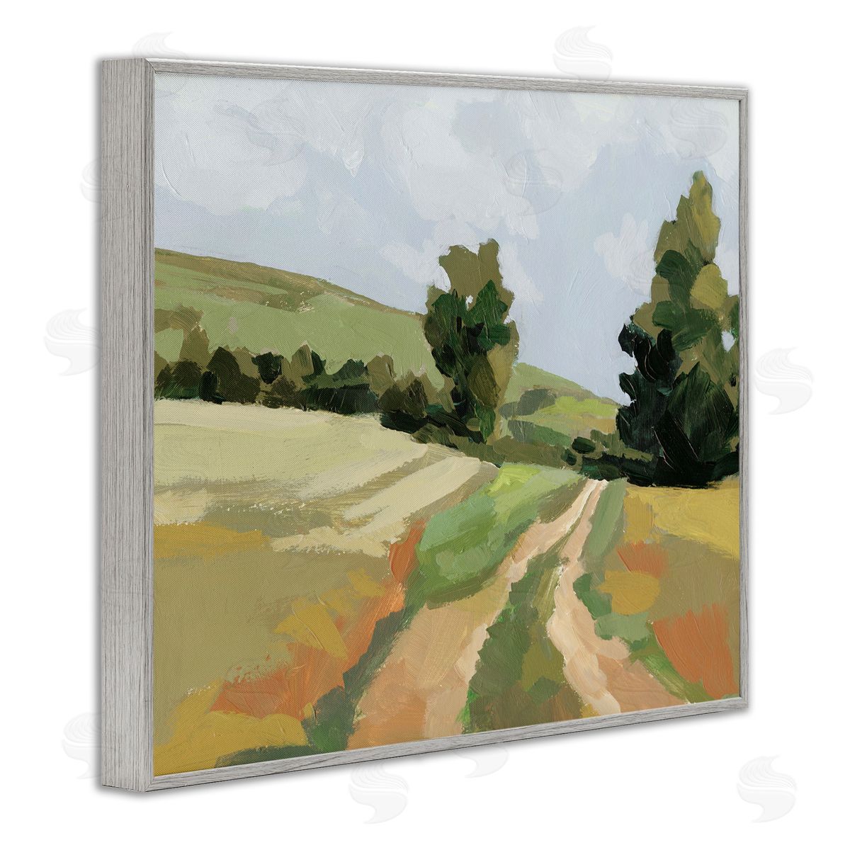 Vast Country Path Grey Frame Print Wall Art, Home Decor by Victoria Barnes