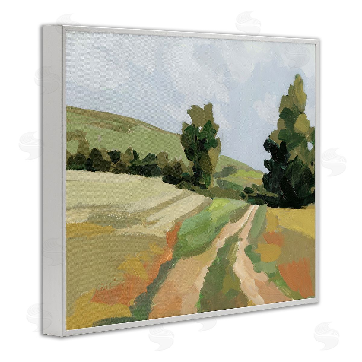 Vast Country Path White Frame Print Wall Art, Home Decor by Victoria Barnes