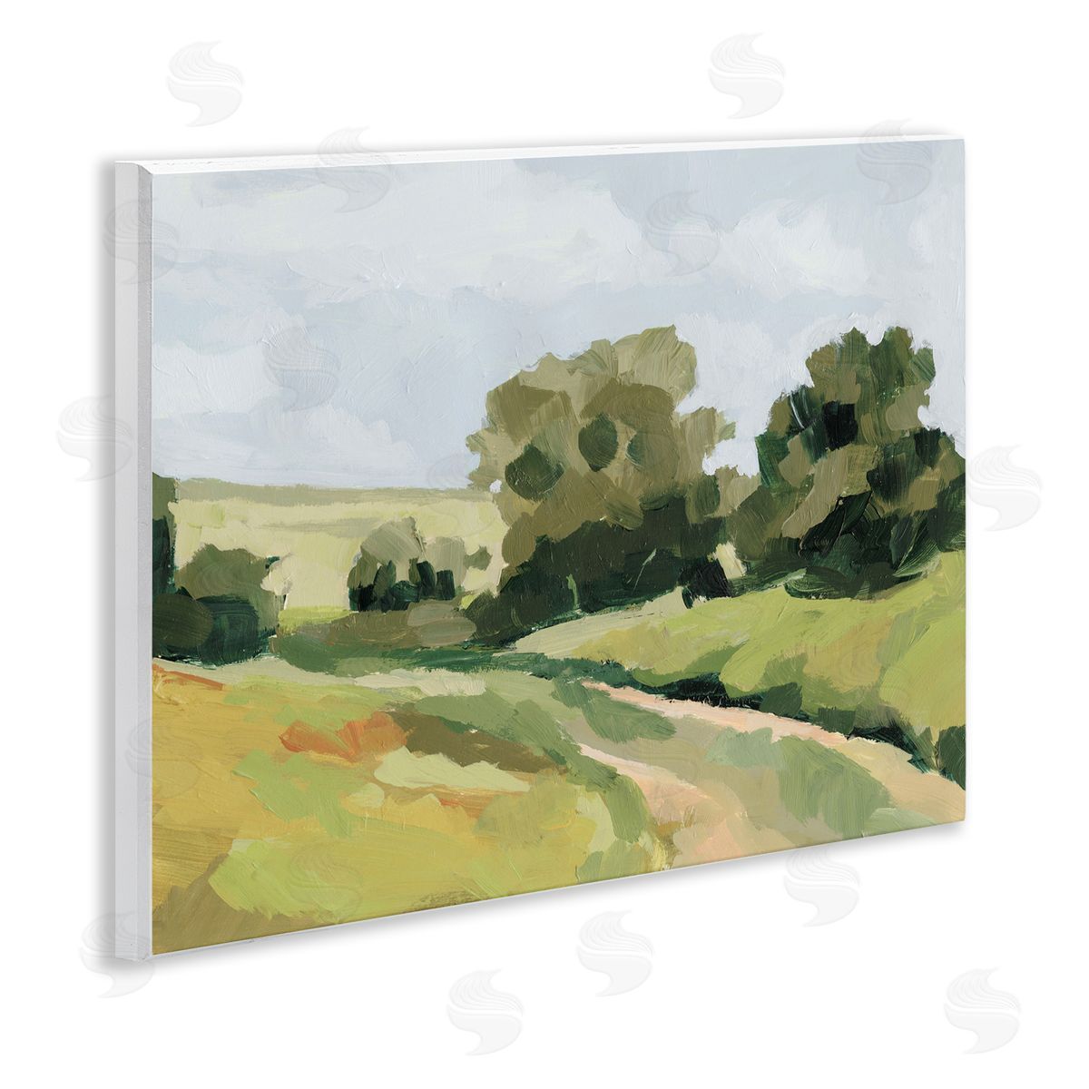 Winding Path Impression Wood Plaque Wall Art, Home Decor by Victoria Barnes