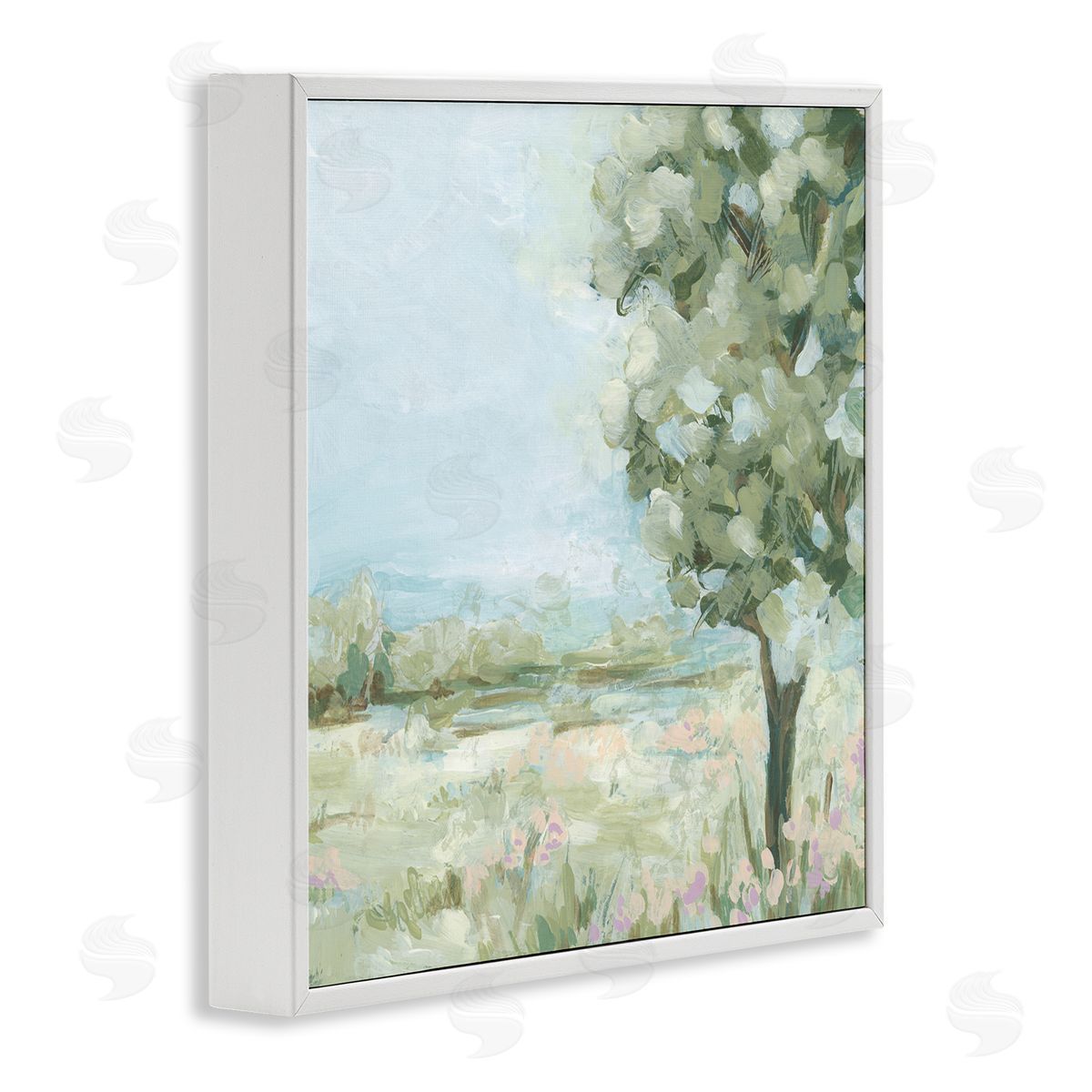 June Erica Vess Lone Tree by Field White Framed Giclee Wall Art Print