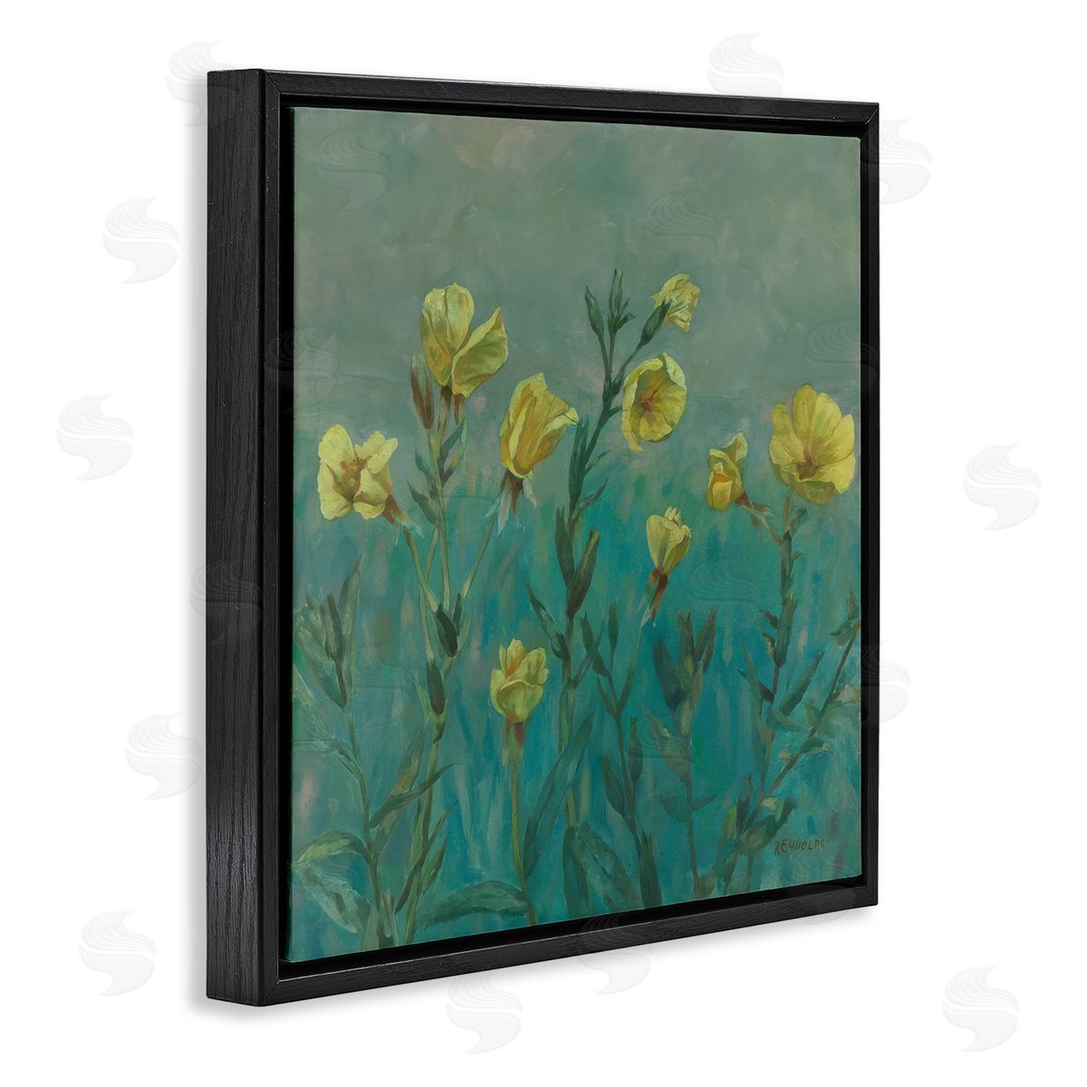 Graham Reynolds Floral Buttercup Meadow Black Floating Frame Canvas Wall Art Print