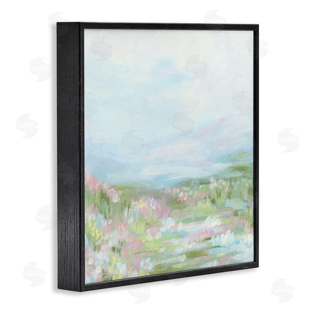 June Erica Vess Pastel Flower Field Black Framed Giclee Wall Art Print
