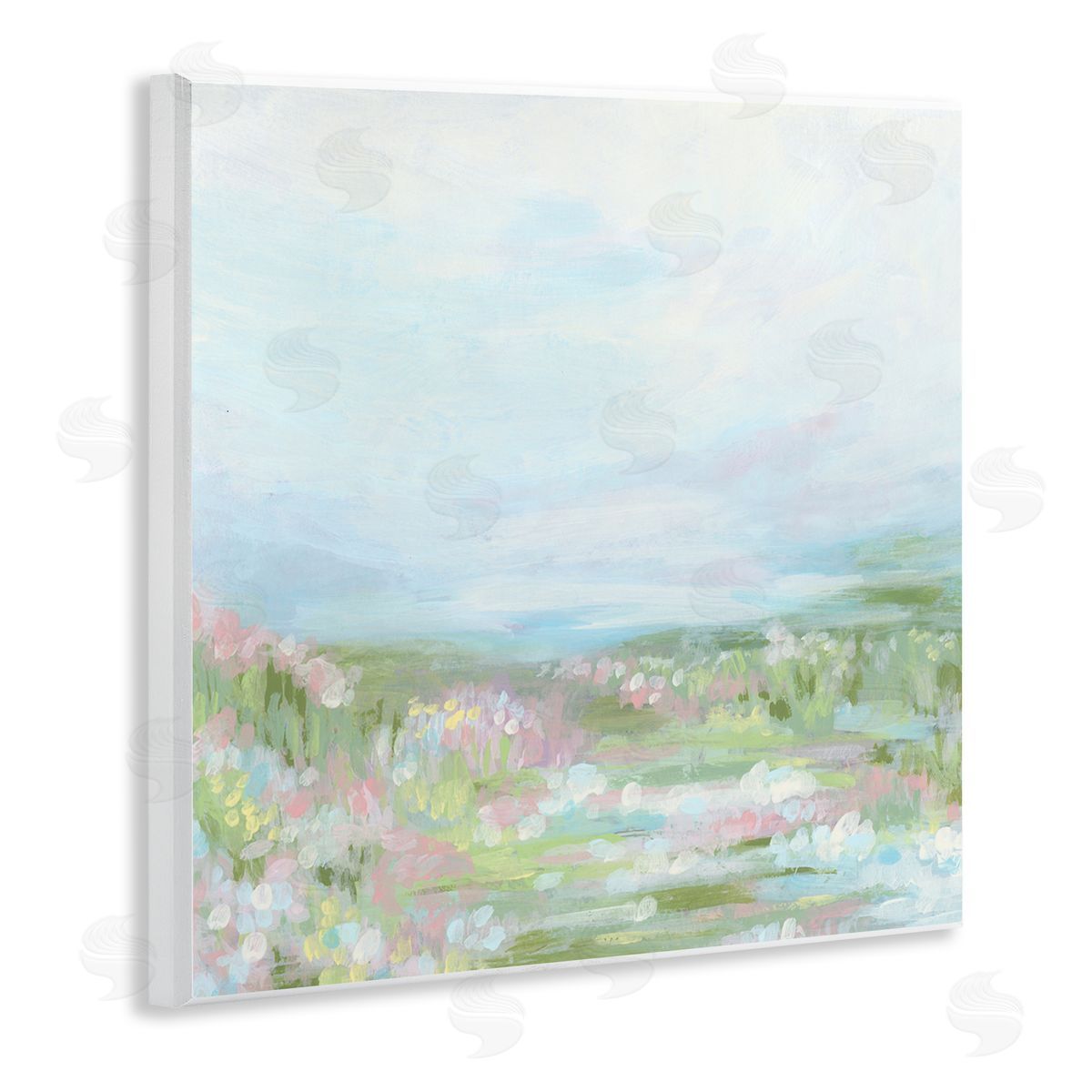 June Erica Vess Pastel Flower Field Wooden Wall Plaque Art Print