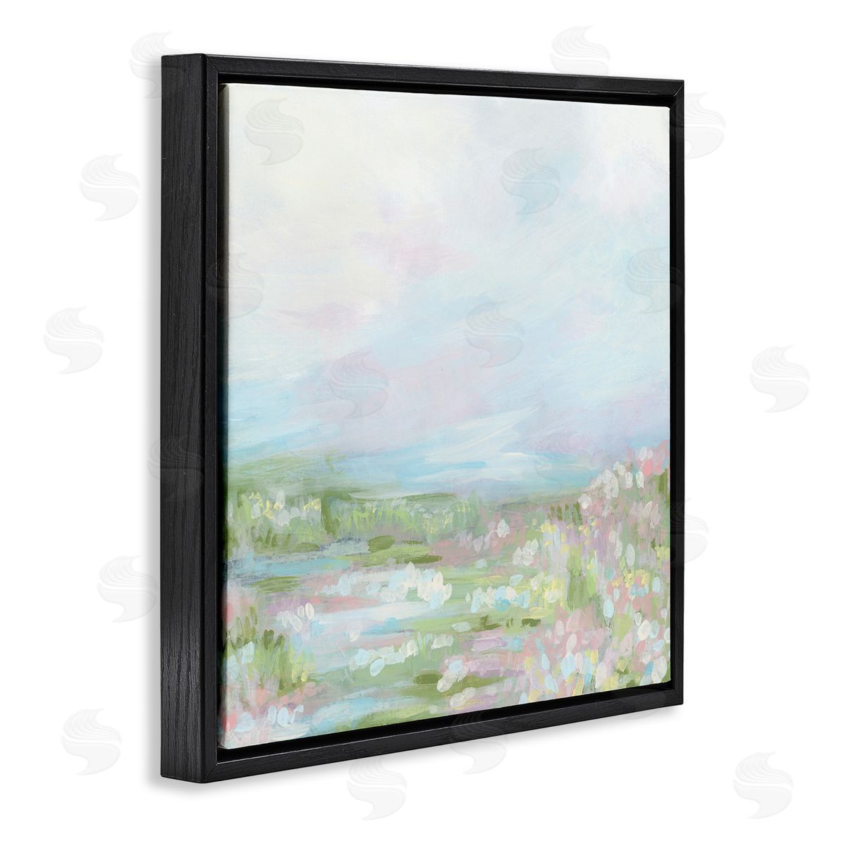 June Erica Vess Pastel Soft Landscape Black Floating Frame Canvas Wall Art Print