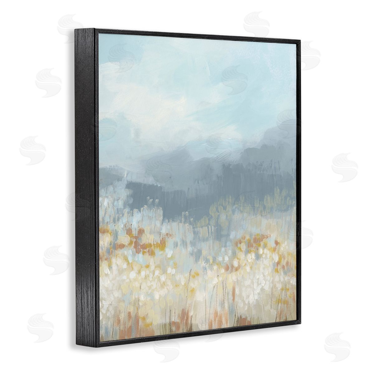 Foggy Grey Mountains Black Frame Print Wall Art, Home Decor by June Erica Vess