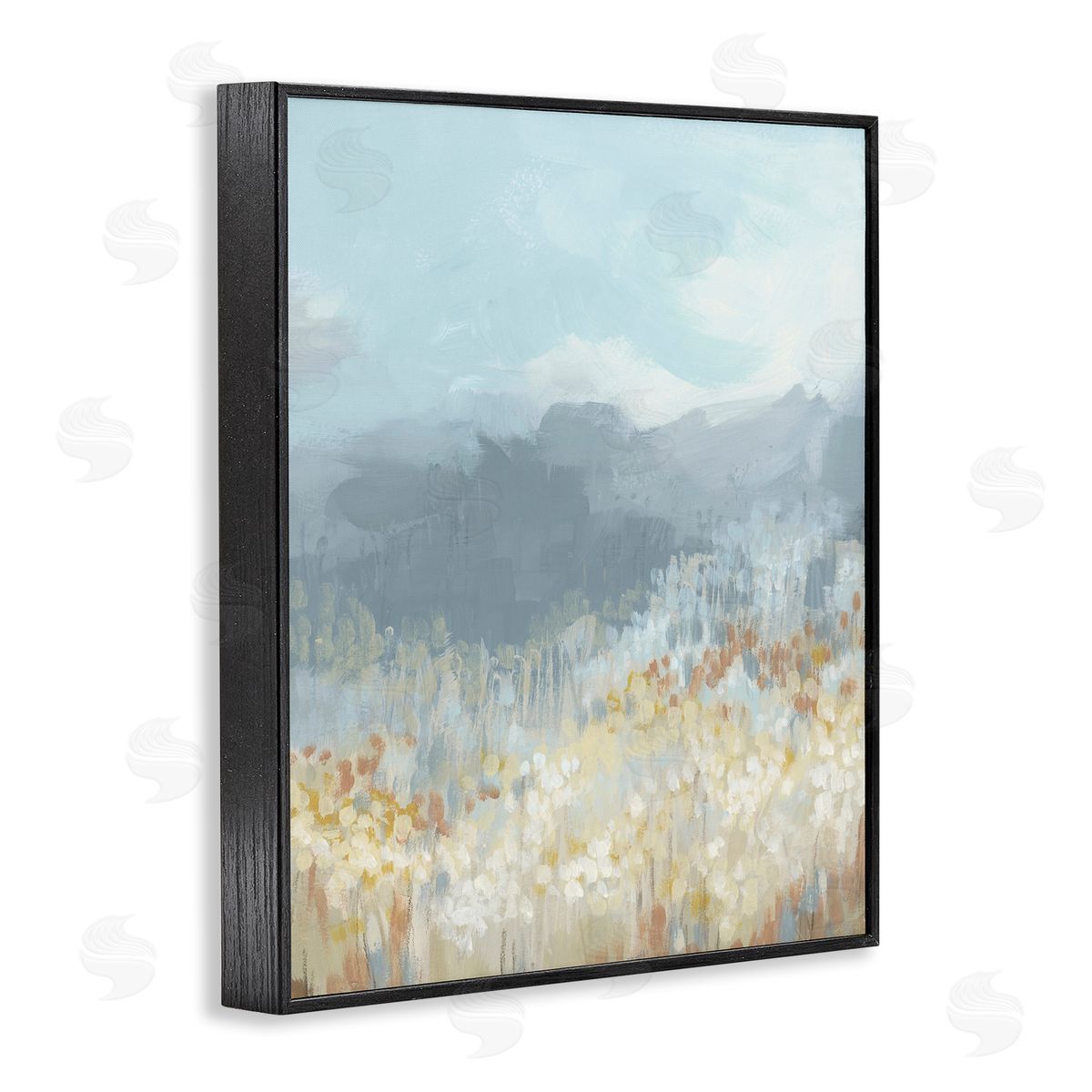 Mountains and Countryside Black Frame Print Wall Art, Home Decor by June Erica Vess
