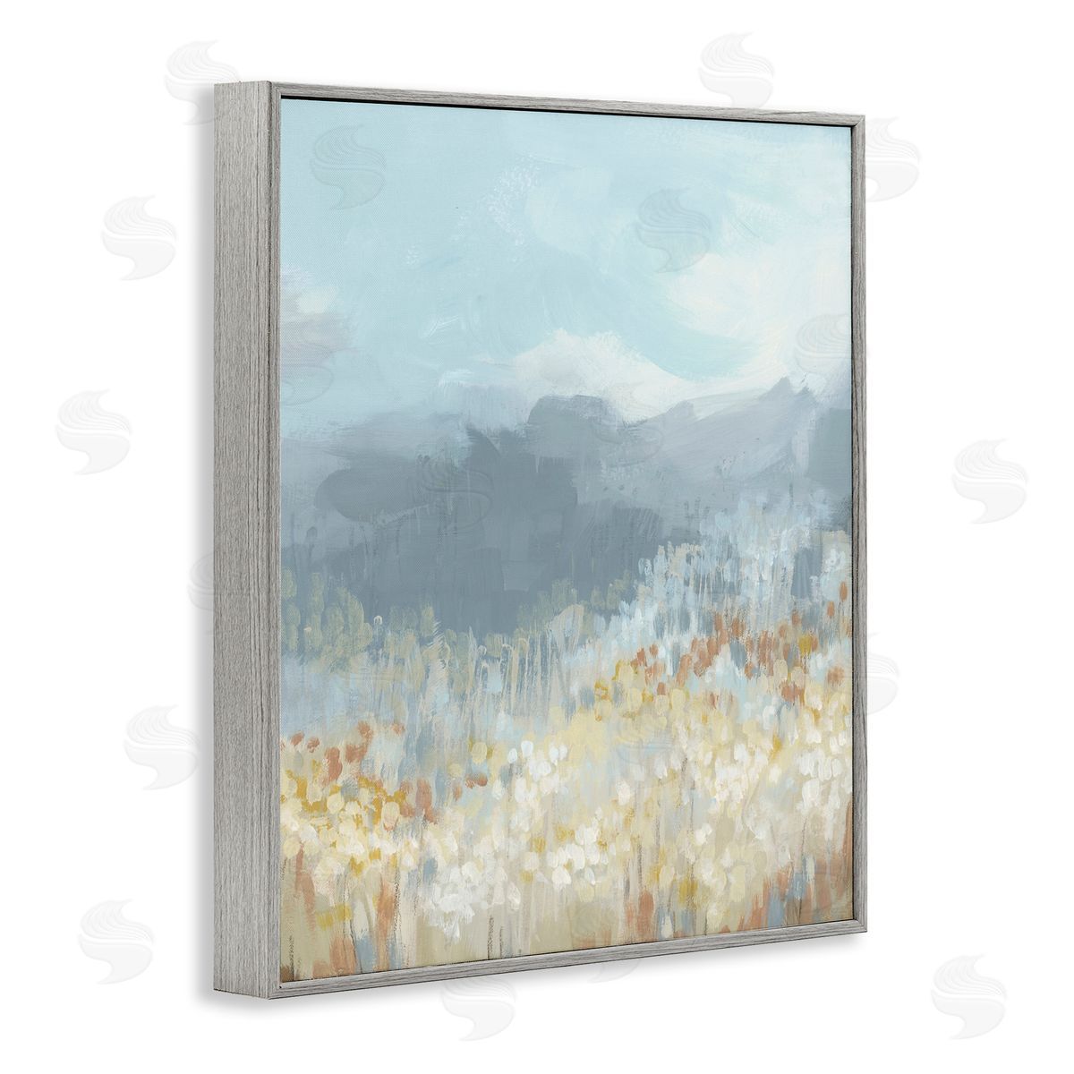 Mountains and Countryside Grey Frame Print Wall Art, Home Decor by June Erica Vess