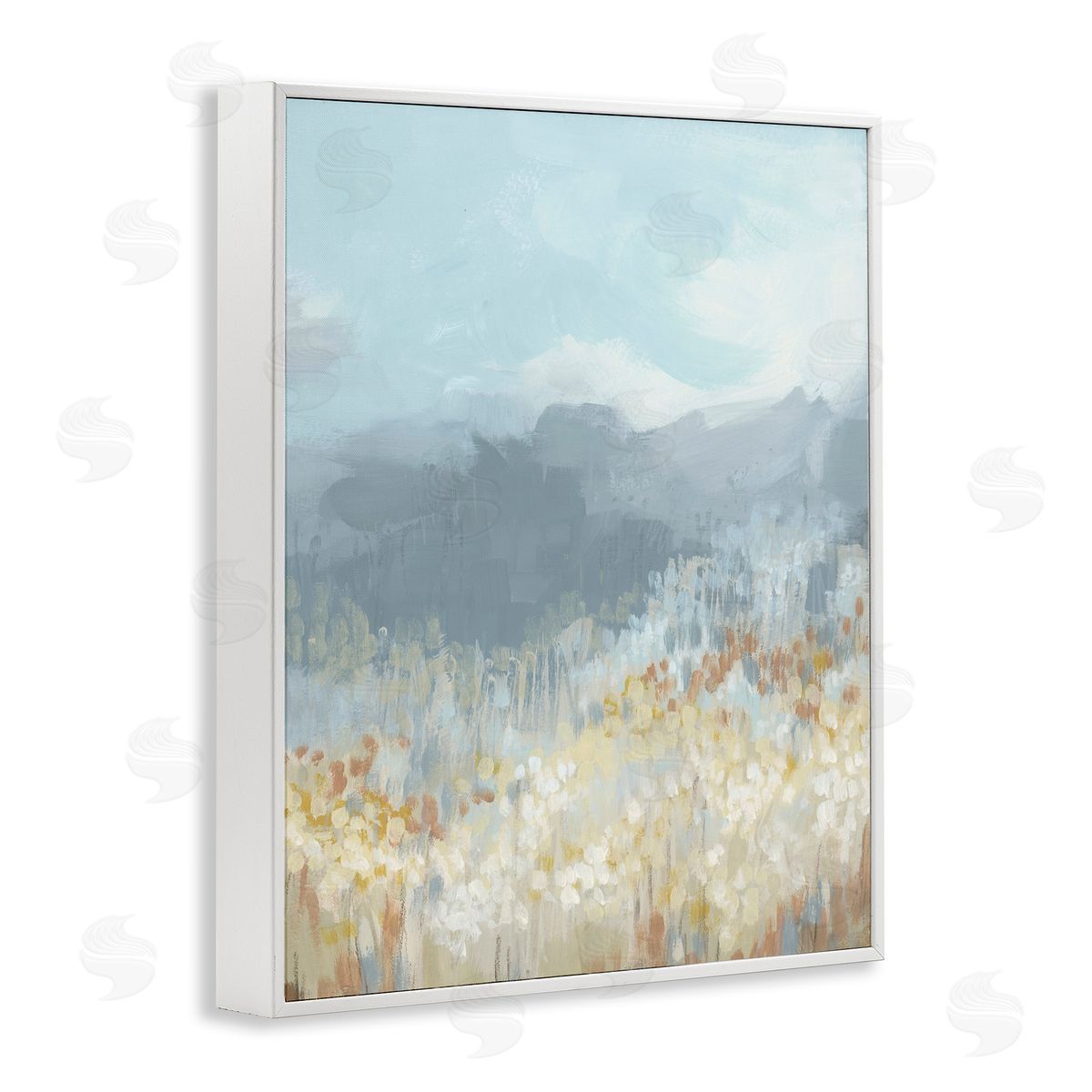 Mountains and Countryside White Frame Print Wall Art, Home Decor by June Erica Vess