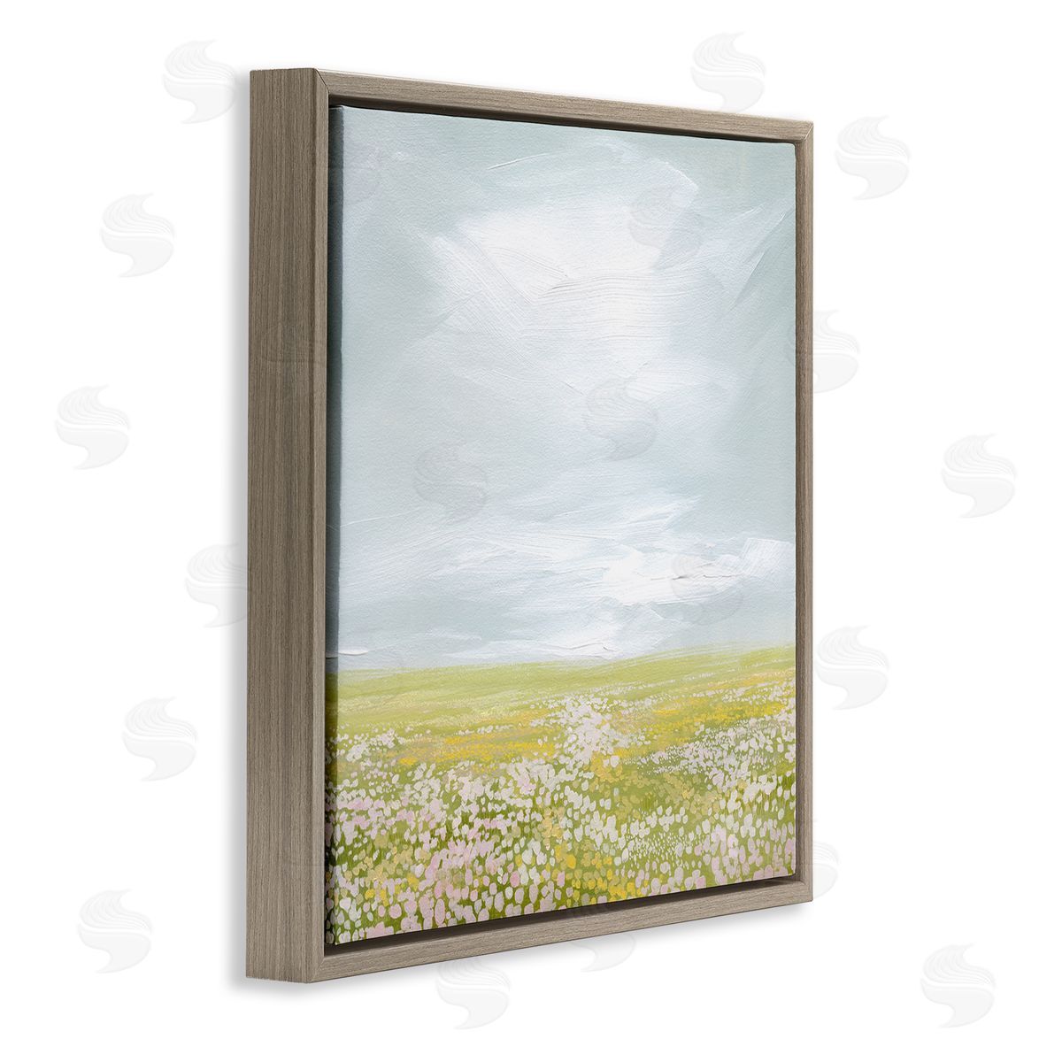 Grace Popp Vast Spring Meadow Brown Floating Frame Canvas Wall Art Print