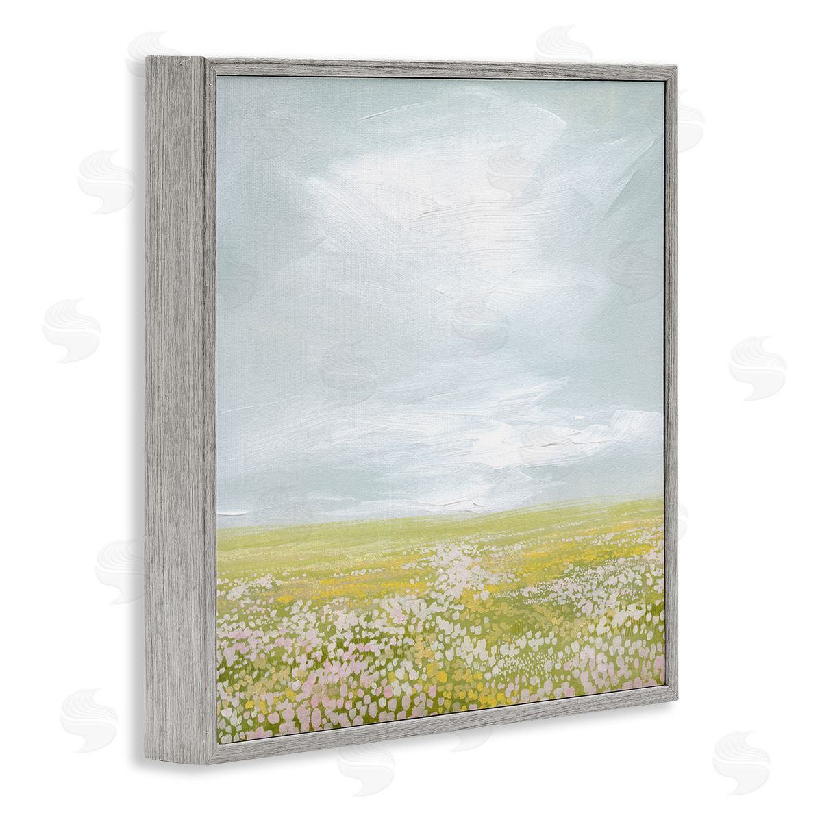 Grace Popp Vast Spring Meadow Gray Framed Giclee Wall Art Print