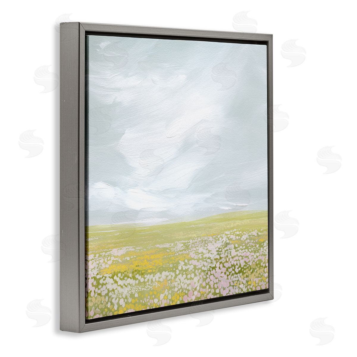 Grace Popp Endless Spring Meadow Gray Floating Frame Canvas Wall Art Print