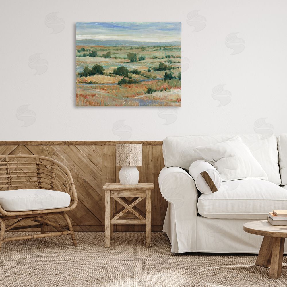 Tim O'Toole Distant Farmland View Canvas Wall Art Print in Room