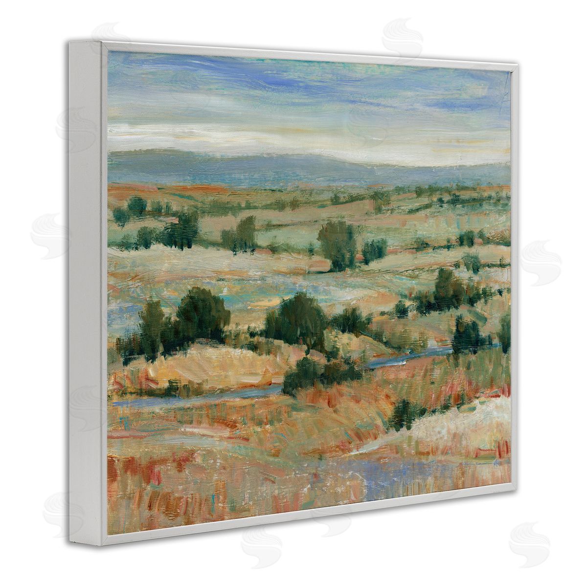 Tim O'Toole Distant Farmland View White Framed Giclee Wall Art Print