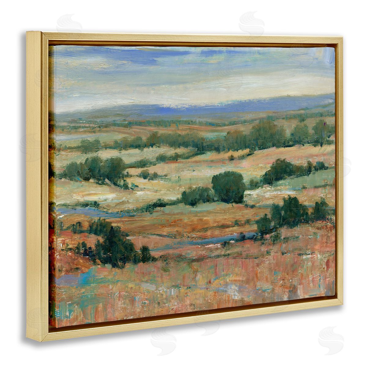 Tim O'Toole Traditional Farmland Landscape Gold Floating Frame Canvas Wall Art Print