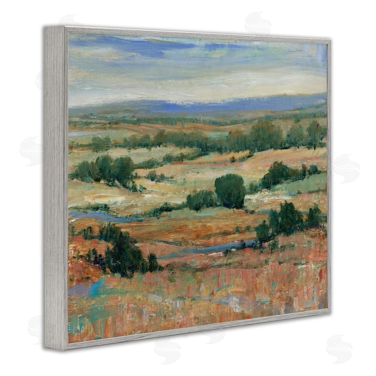 Tim O'Toole Traditional Farmland Landscape Gray Framed Giclee Wall Art Print