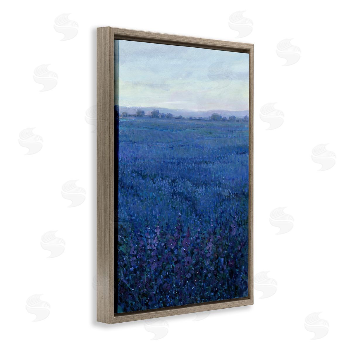 Vast Blue Fields View Brown Floating Frame Canvas Wall Art, Home Decor by Tim OToole