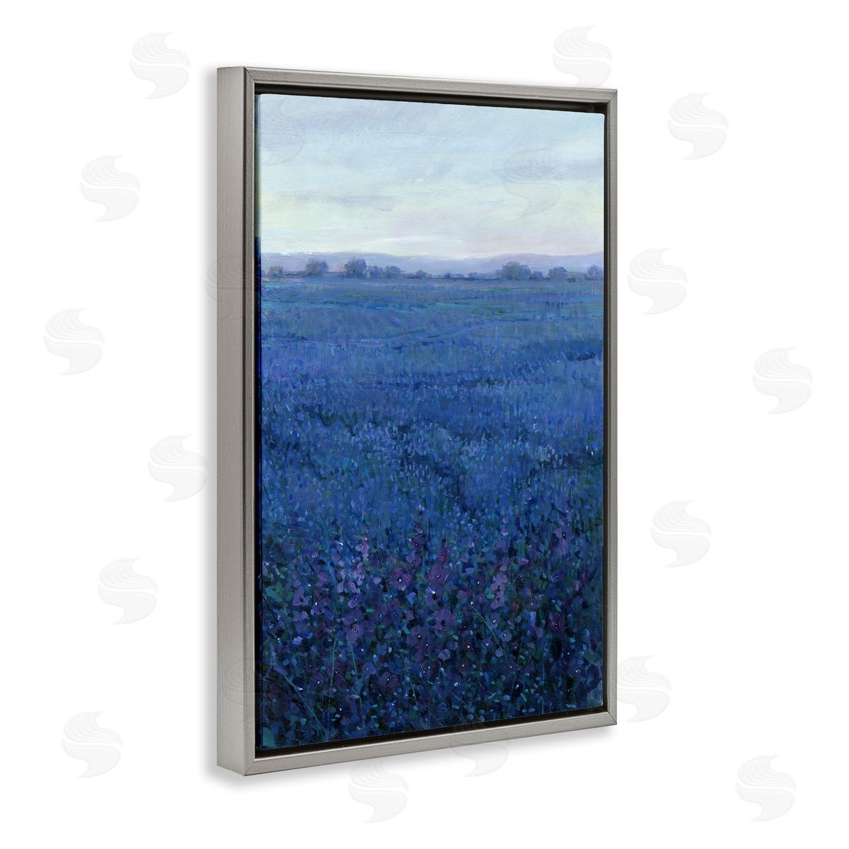 Vast Blue Fields View Grey Floating Frame Canvas Wall Art, Home Decor by Tim OToole