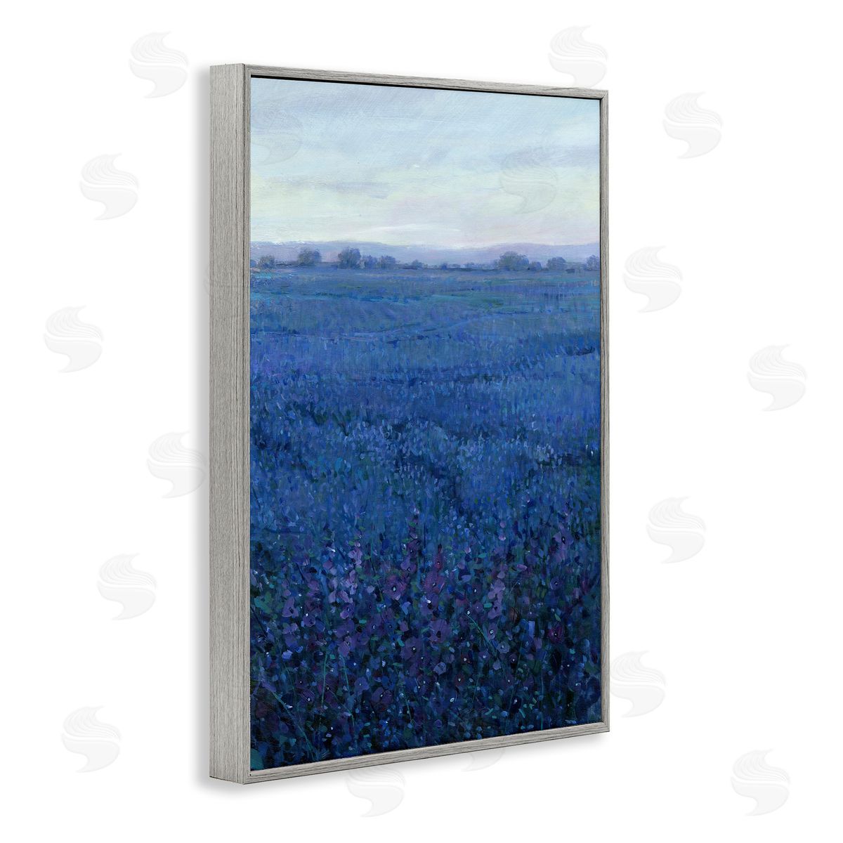 Vast Blue Fields View Grey Frame Print Wall Art, Home Decor by Tim OToole