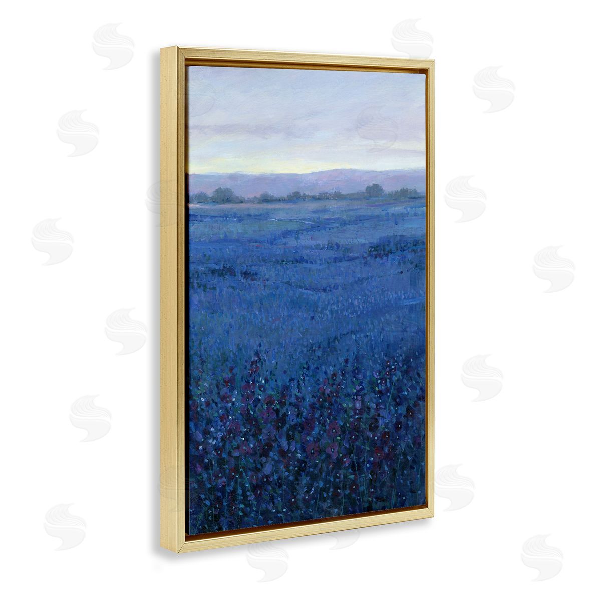 Blue Country Fields Gold Floating Frame Canvas Wall Art, Home Decor by Tim OToole