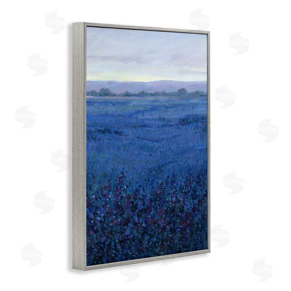 Blue Country Fields Grey Frame Print Wall Art, Home Decor by Tim OToole