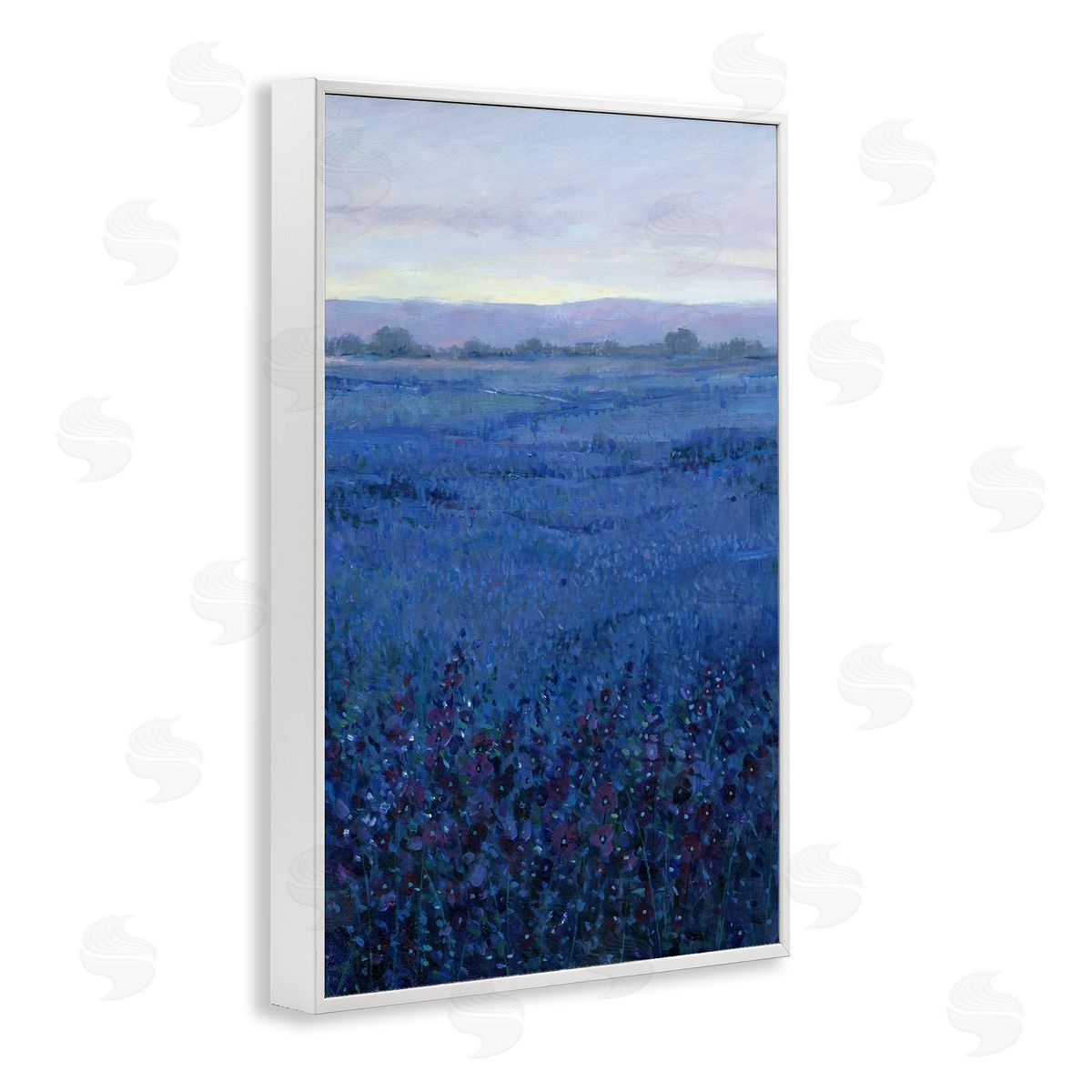 Blue Country Fields White Frame Print Wall Art, Home Decor by Tim OToole