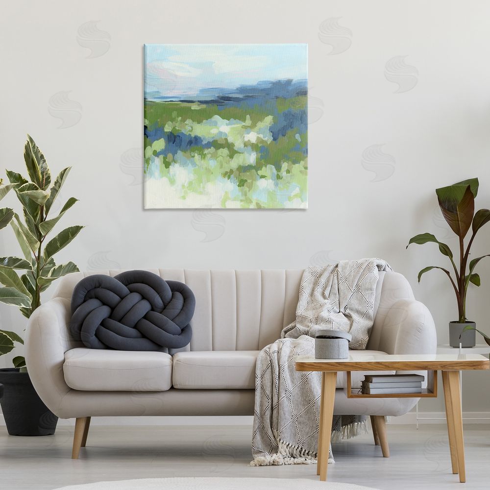 June Erica Vess Green & Blue Nature Canvas Wall Art Print in Room