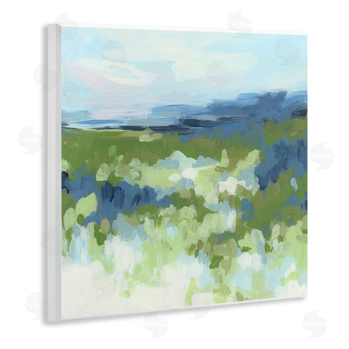June Erica Vess Green & Blue Nature Wooden Wall Plaque Art Print