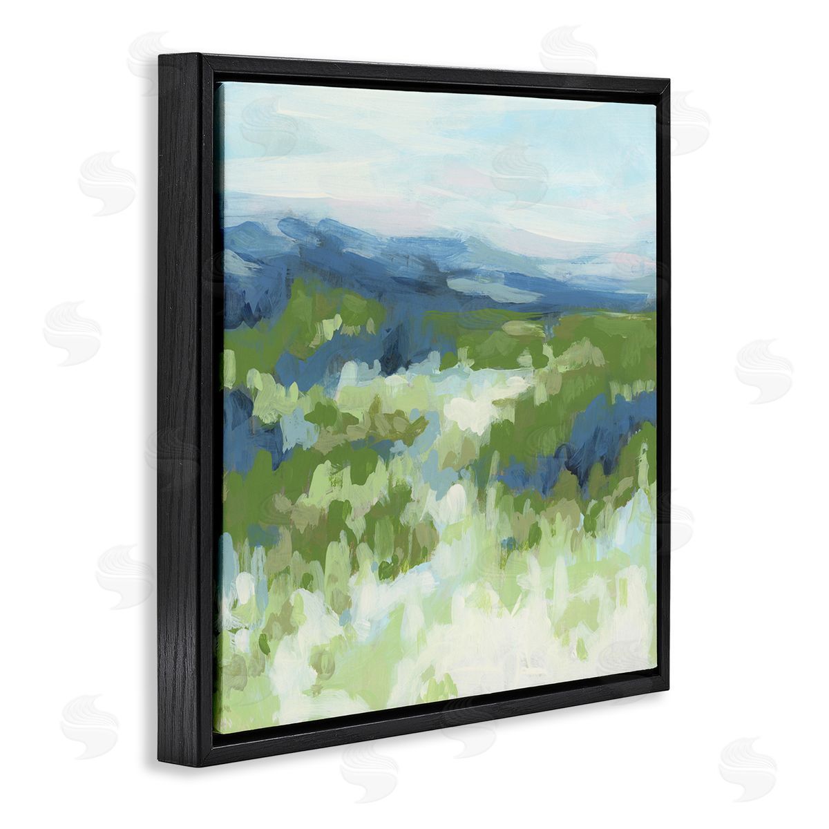 June Erica Vess Green Nature Abstraction Black Floating Frame Canvas Wall Art Print