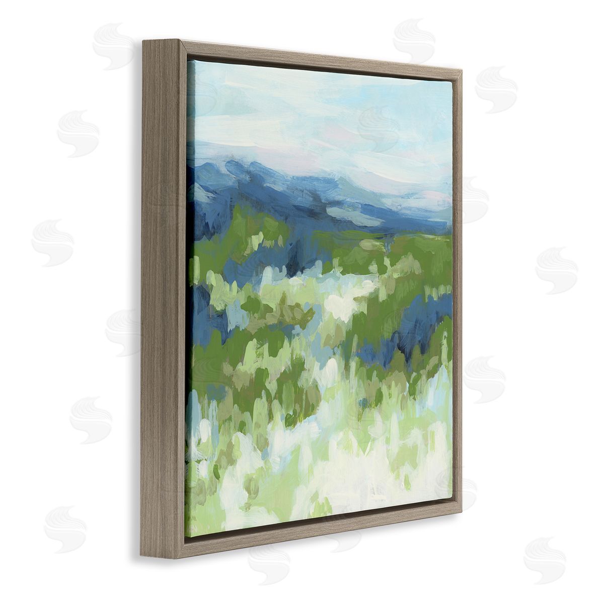 June Erica Vess Green Nature Abstraction Brown Floating Frame Canvas Wall Art Print